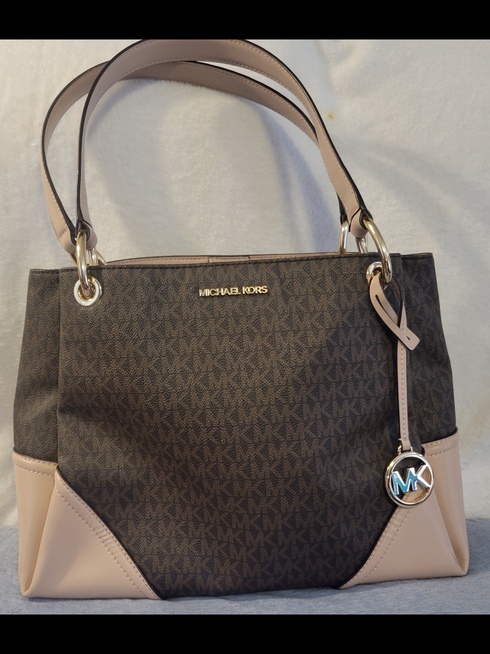 Michael Kors Brown & Blush Logo Tote Bag